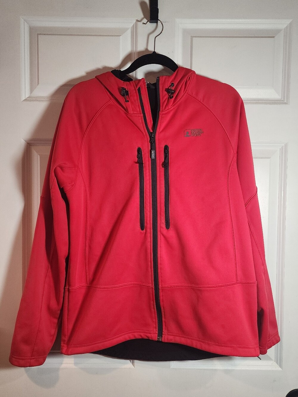 Eastern Mountain Sports Red Zip Up Hooded Jacket Men's Large